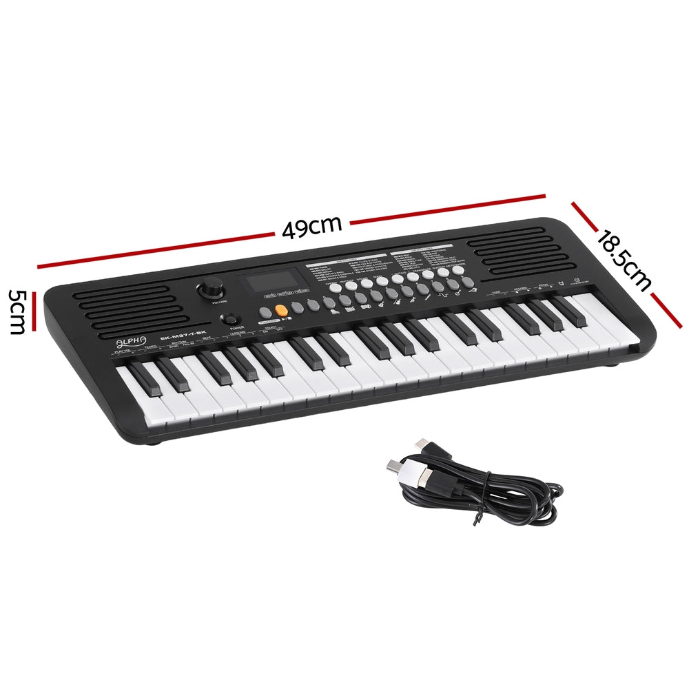 Alpha 37-Key Digital Piano Keyboard, Touch Function, 255 Tones, Black - SuperSaverAU - view 2