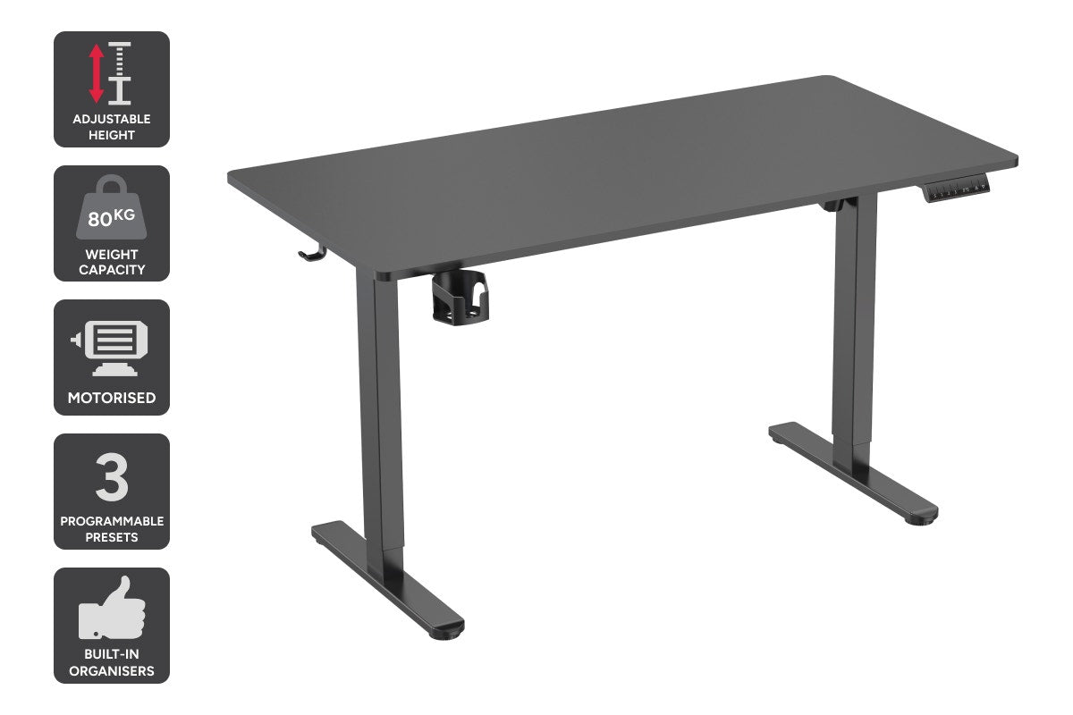 Ergolux Electric Standing Desk 140 x 70cm (Black/Black)