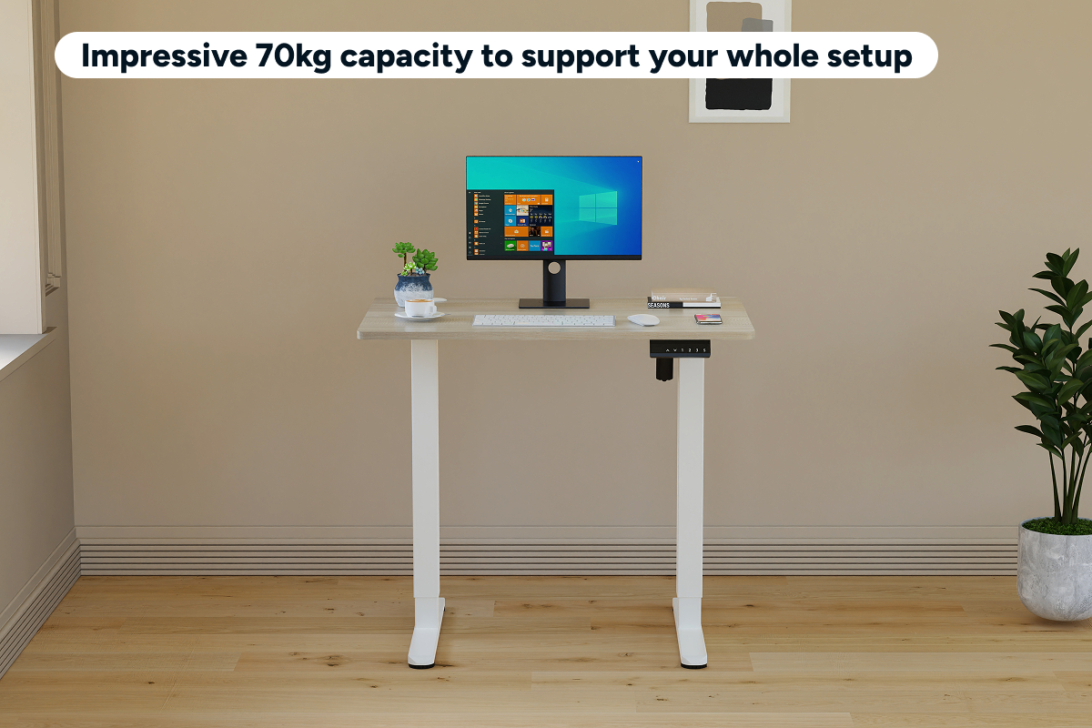 Ergolux Electric Standing Desk 90 x 60cm (Oak/White)