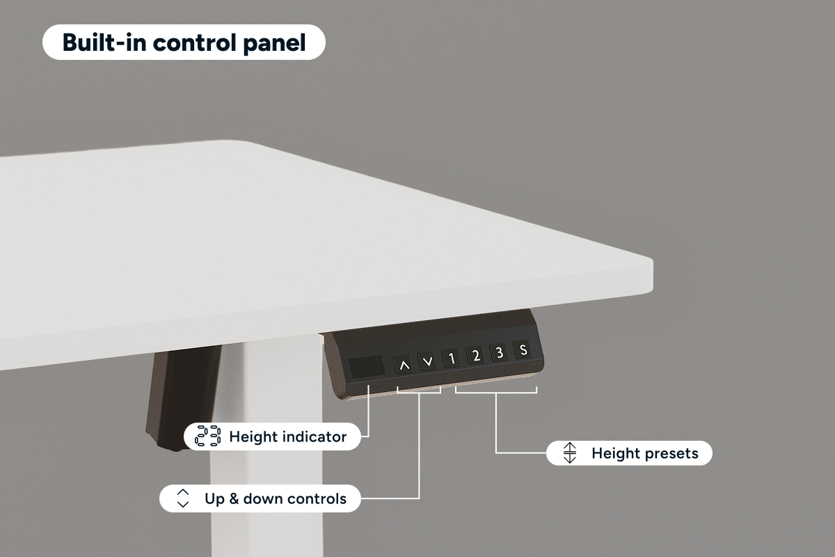 Ergolux Electric Standing Desk 90 x 60cm (White/White)