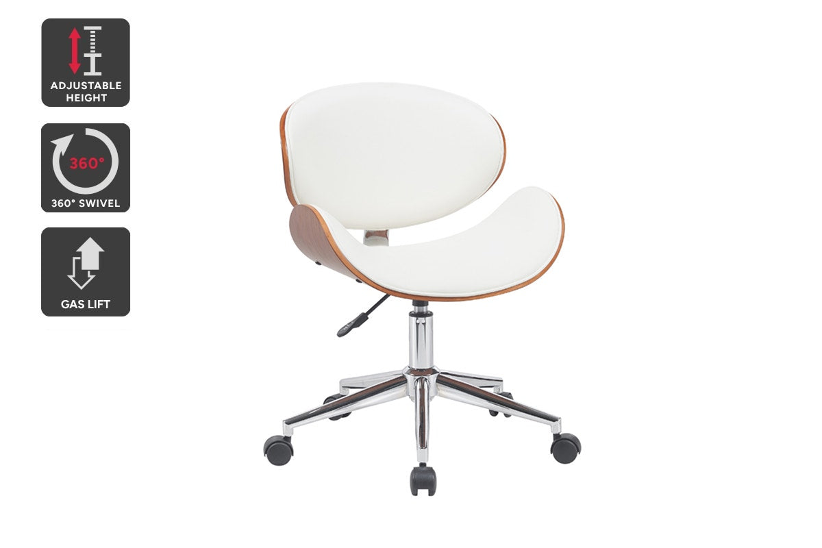 Ovela Bentwood Office Chair (White/Walnut)