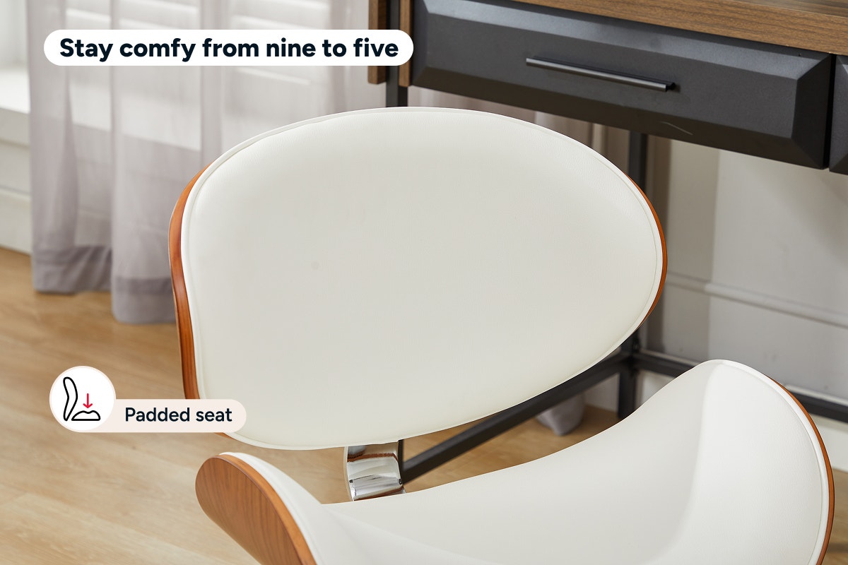 Ovela Bentwood Office Chair (White/Walnut)