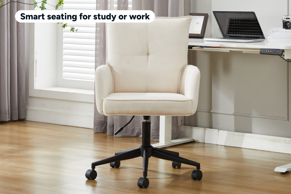 Ovela Betty Fabric Office Chair (Beige/Black)