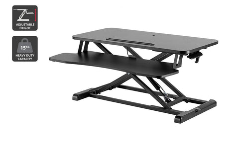 Ergolux Pro Height Adjustable Sit Stand Desk Riser 80cm (Black)
