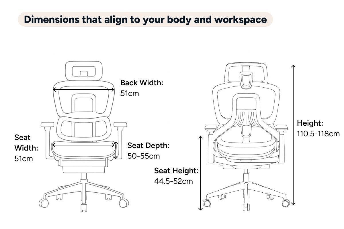 Ergolux Elite Ergonomic Foam Office Chair with Footrest (Grey)