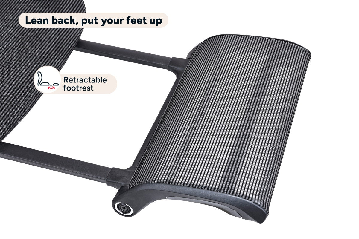 Ergolux Elite Ergonomic Mesh Office Chair with Footrest (Black)