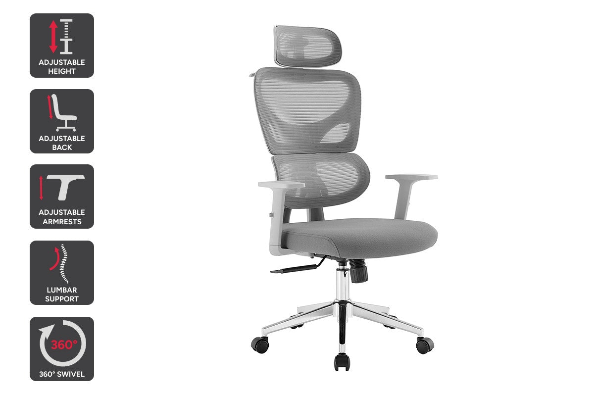 Ergolux Core Ergonomic Foam Office Chair (Grey)