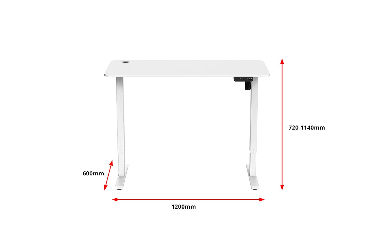 Ergolux Electric Standing Desk 120 x 60cm (White/White)