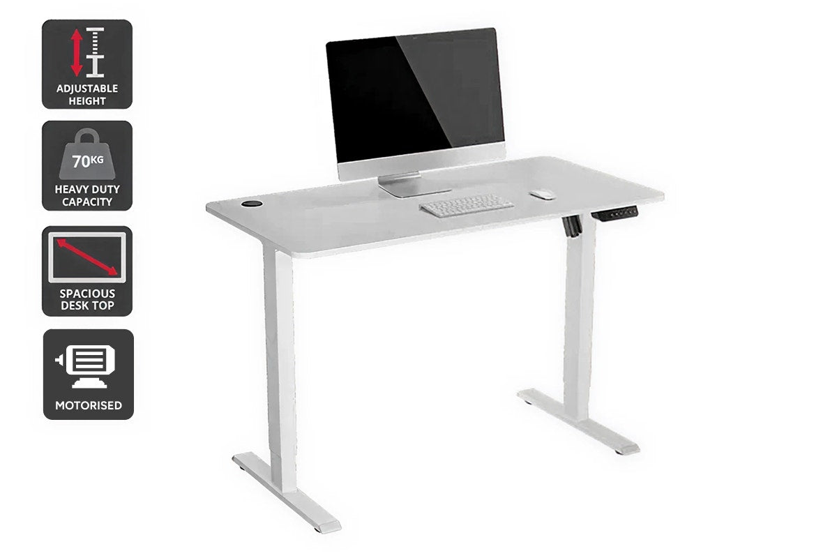 Ergolux Electric Standing Desk 120 x 60cm (White/White)