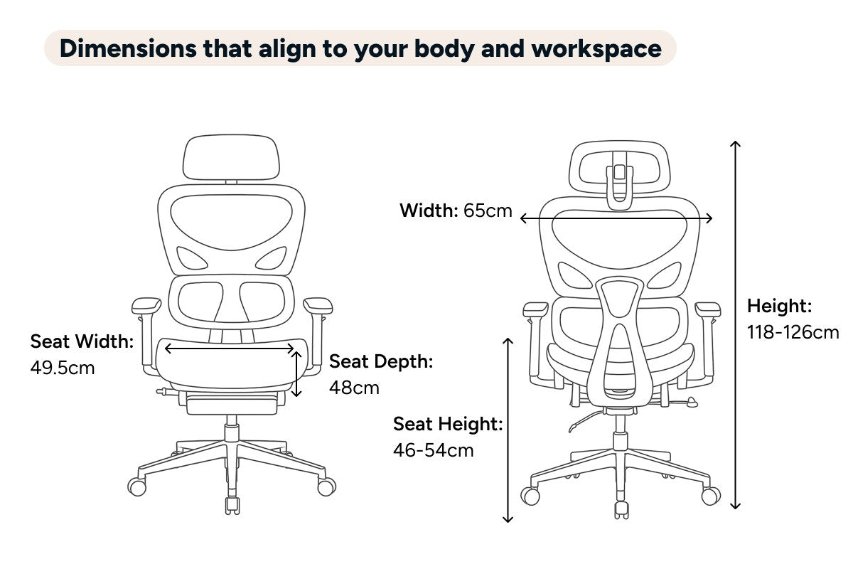 Ergolux EZ11 Ergonomic Mesh Office Chair with Footrest (Black)