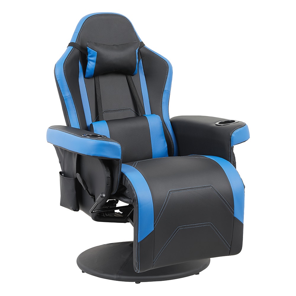Ergolux Hotshot Recliner Gaming Office Chair (Black/Blue)
