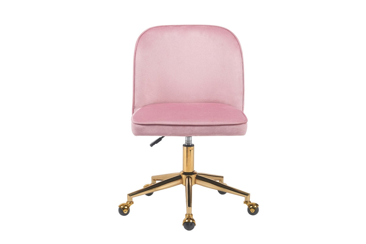 Ovela Monty Velvet Office Chair (Blush)