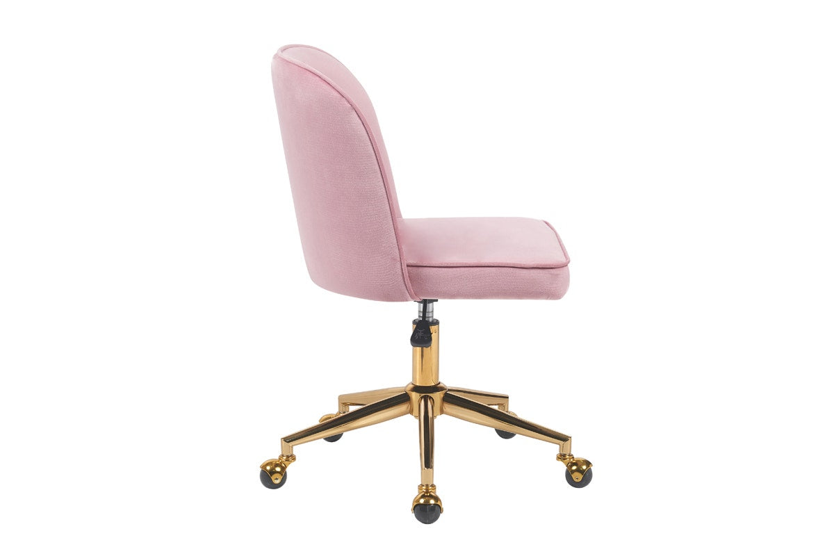 Ovela Monty Velvet Office Chair (Blush)