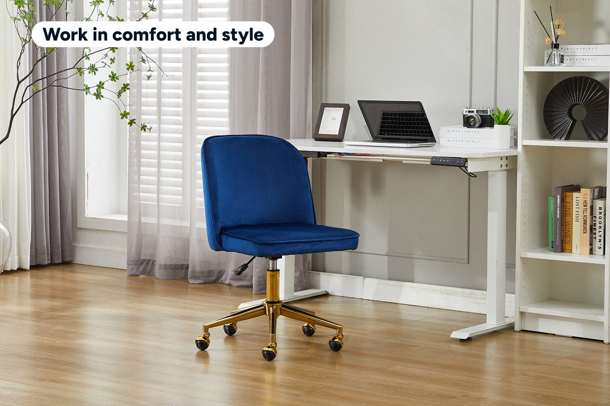 Ovela Monty Velvet Office Chair (Navy)