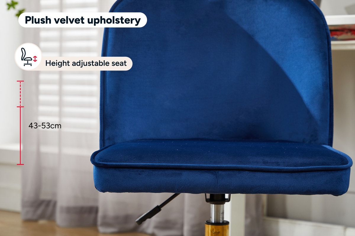 Ovela Monty Velvet Office Chair (Navy)