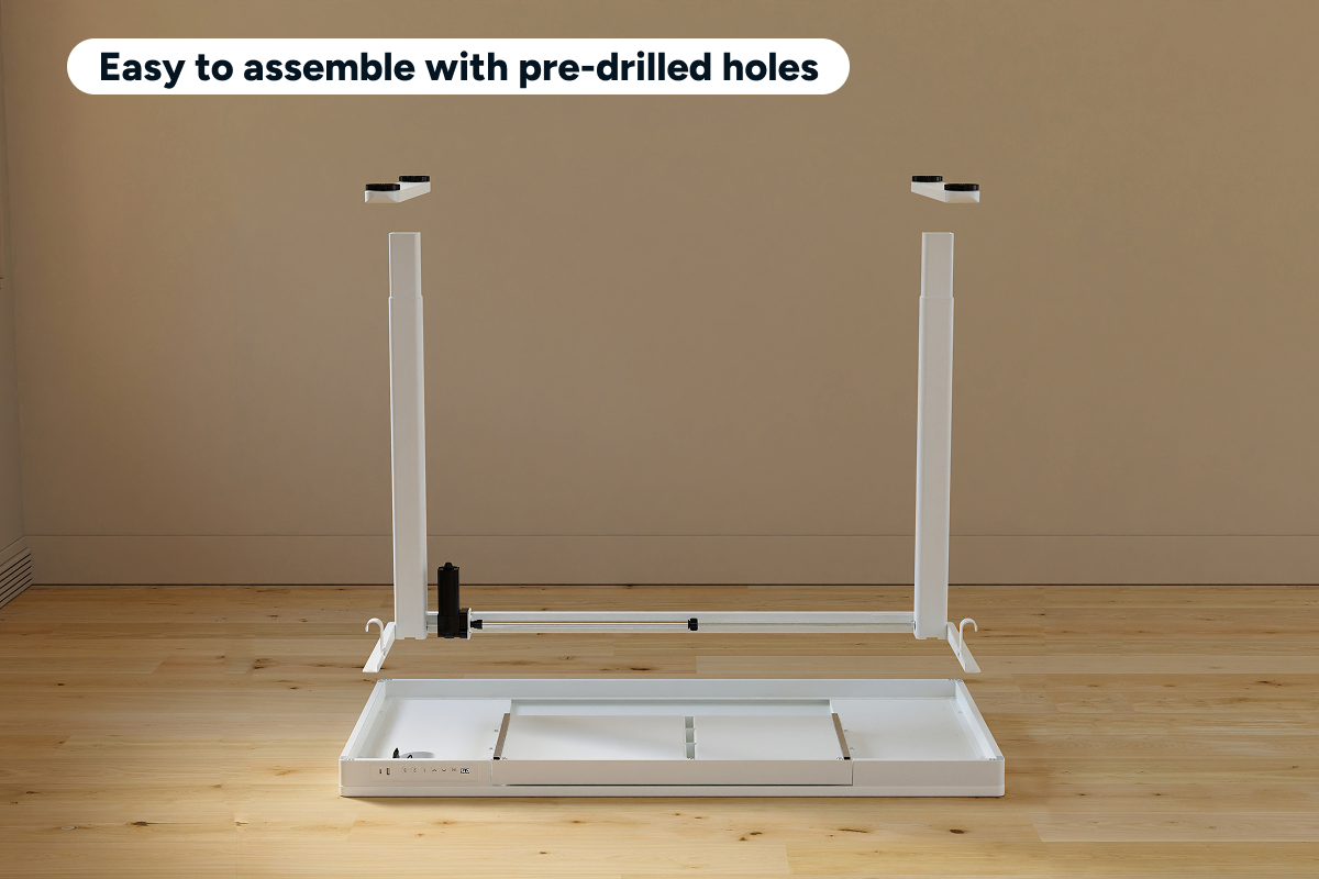 Ergolux Electric Standing Desk with Drawer 120 x 60cm (White/White)