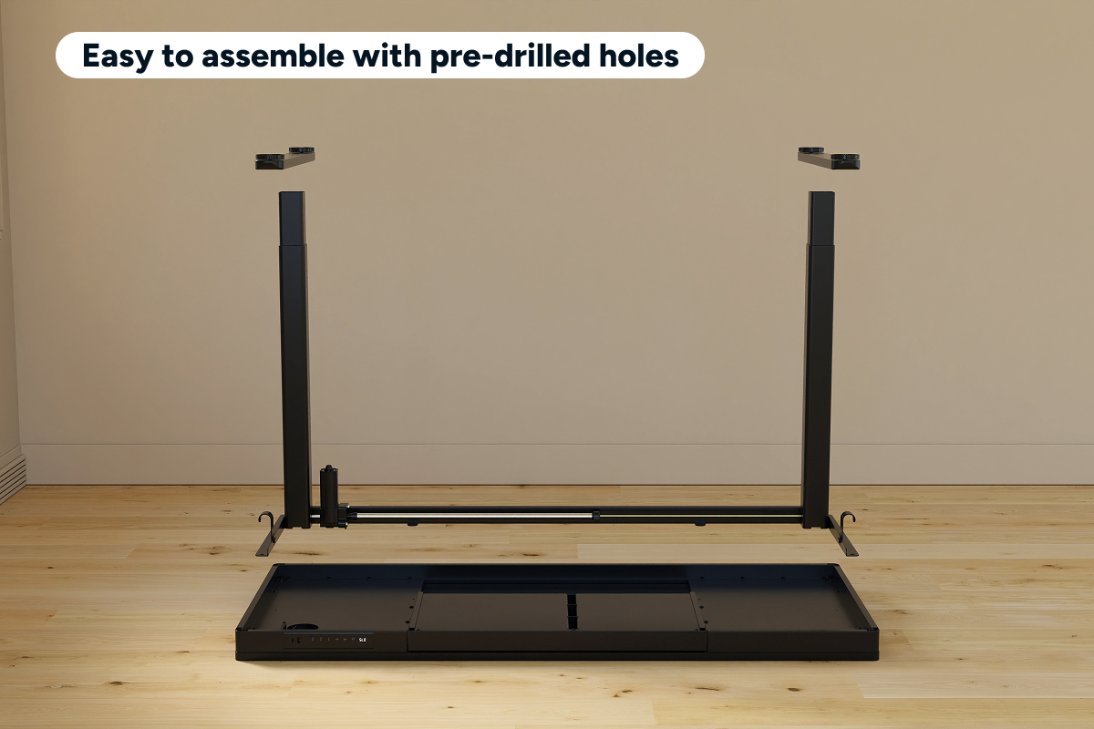 Ergolux Electric Standing Desk with Drawer 140 x 60cm (Black/Black)