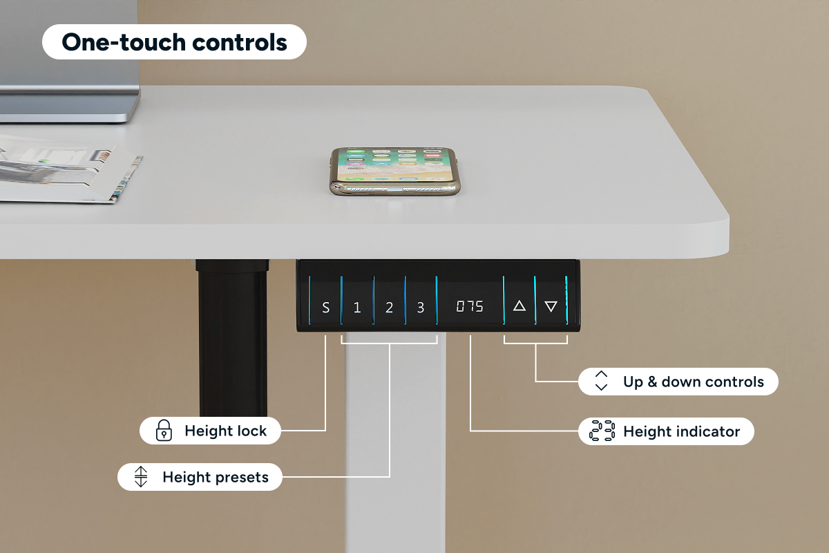 Ergolux Electric L-Shaped Dual-Motor Standing Desk 160 x 140cm (White/White)