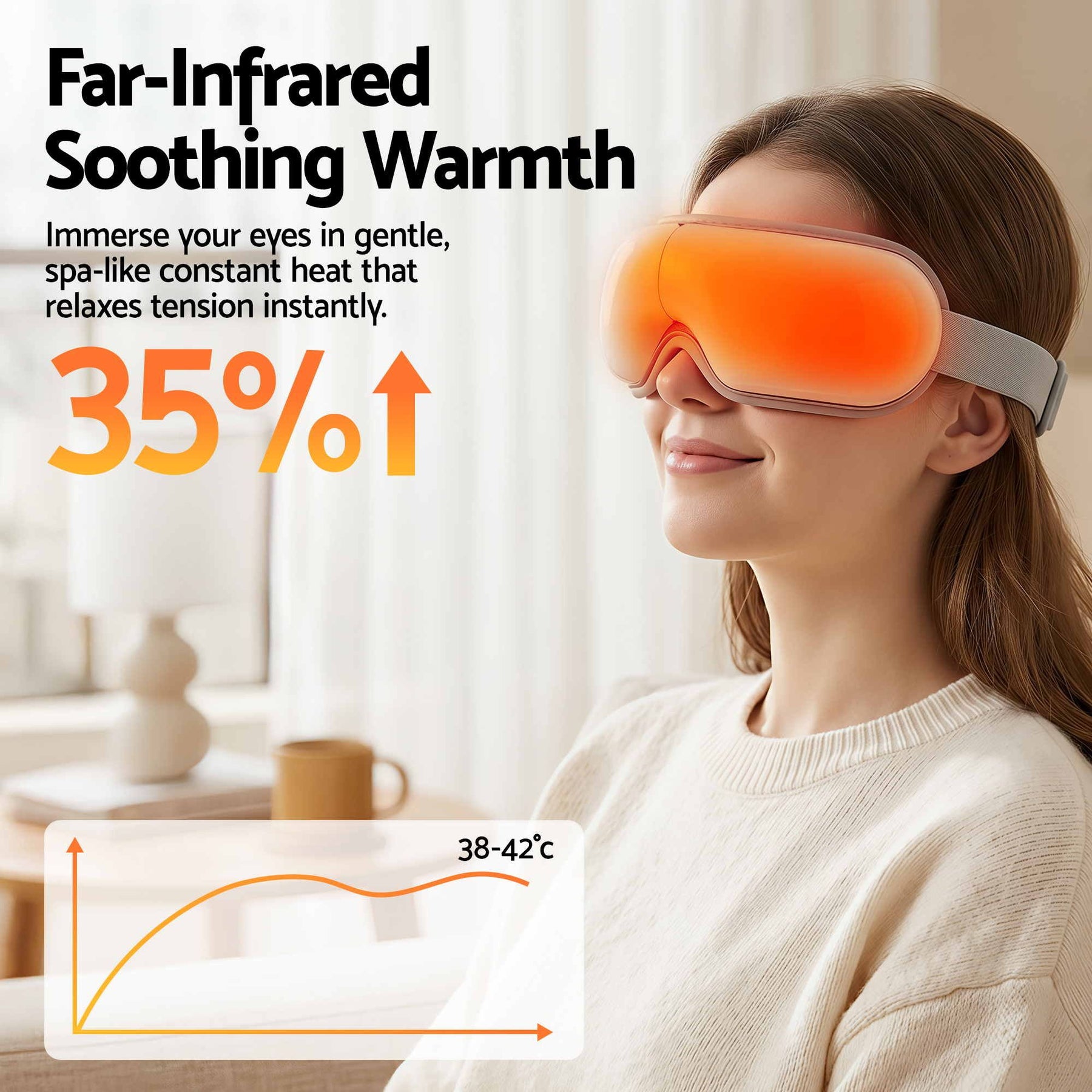 Livemor Foldable Heated Eye Massager with Bluetooth Air Compression and Vibration