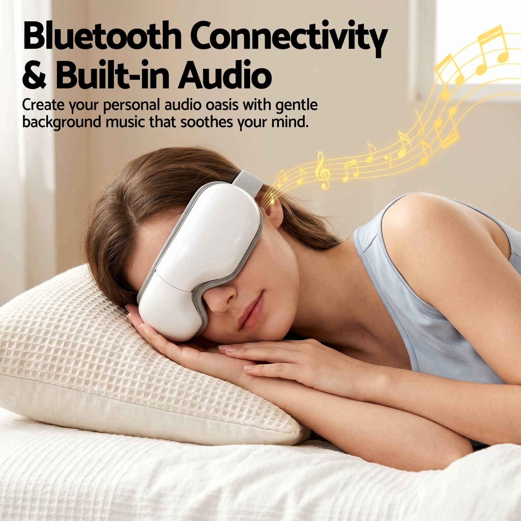 Livemor Foldable Heated Eye Massager with Bluetooth Air Compression and Vibration