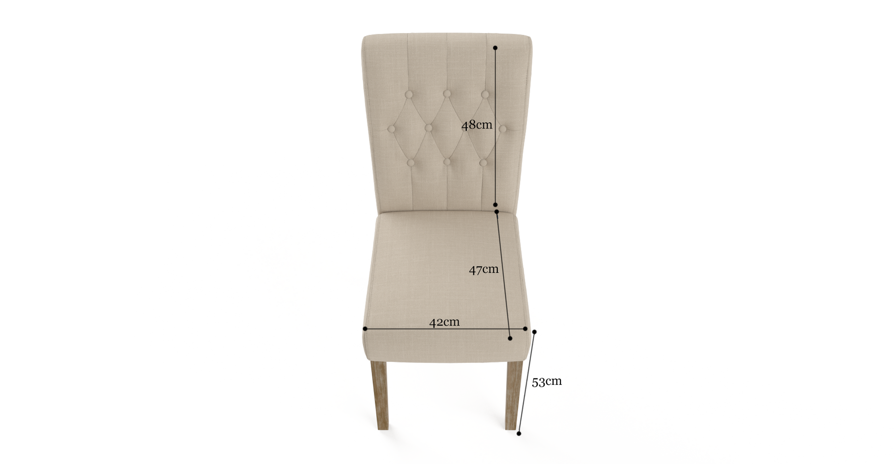 Set of 2 Brosa Espen Dining Chairs (French Beige/Wire Brushed)