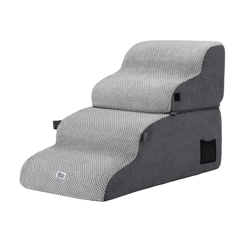 i.Pet 2-in-1 Dog Stairs & Bed with Washable Cover - Grey