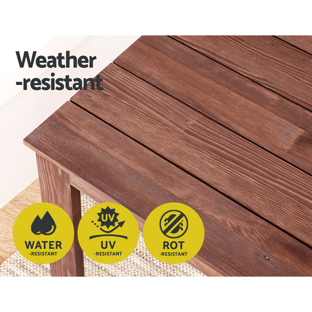 Gardeon Wooden Coffee Side Table Outdoor Furniture Brown - SuperSaverAU - view 6