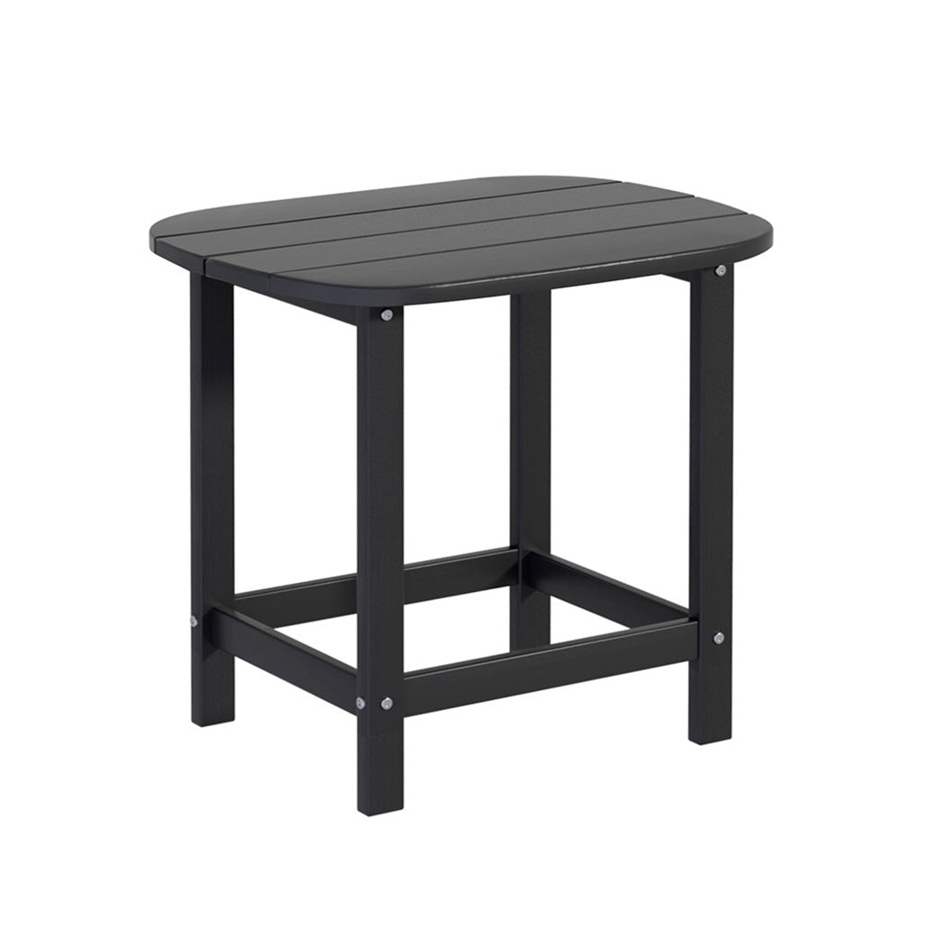 Gardeon Black HDPE Outdoor Coffee Side Table 47.5cm Patio Garden Desk 91kg Capacity