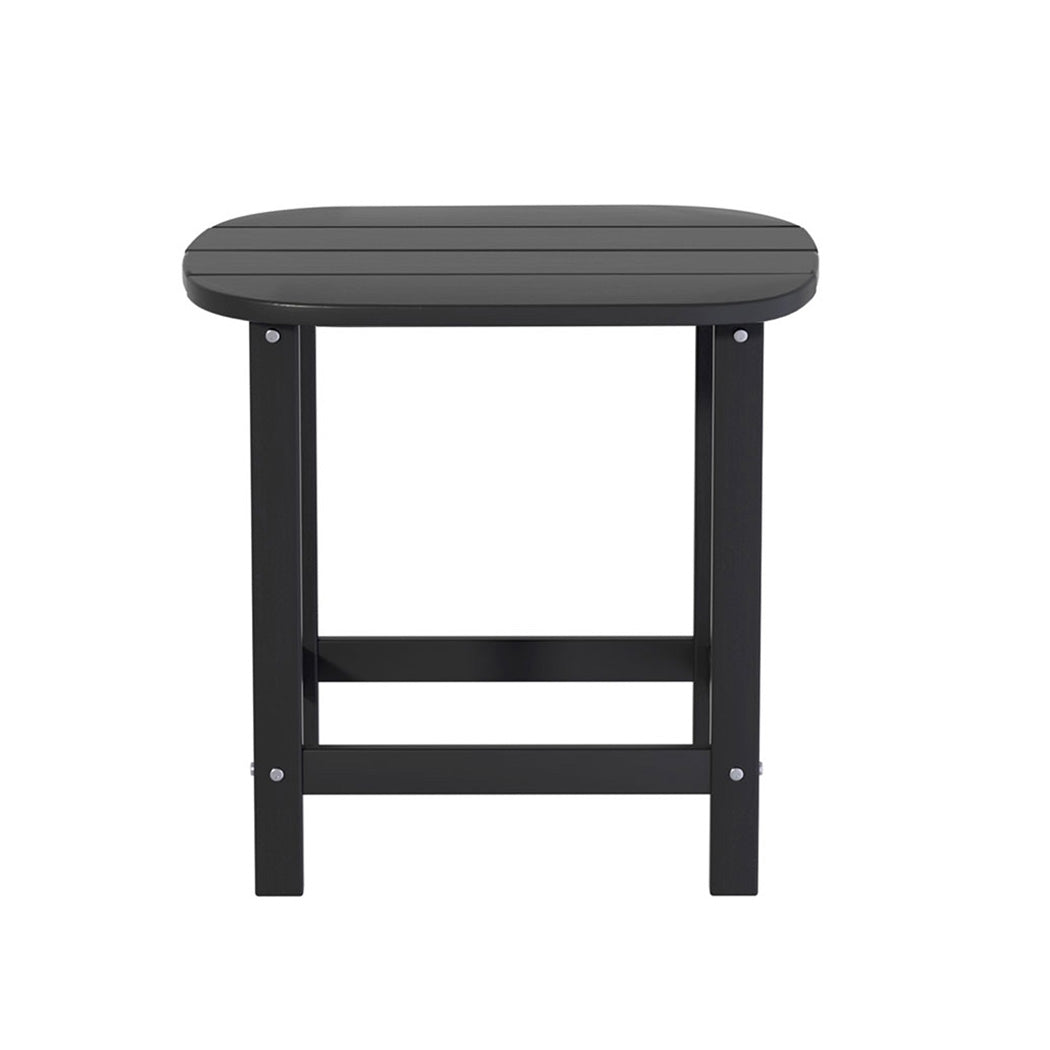 Gardeon Black HDPE Outdoor Coffee Side Table 47.5cm Patio Garden Desk 91kg Capacity