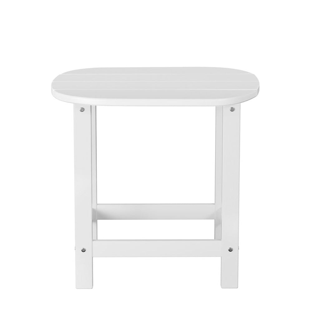 Gardeon White HDPE Outdoor Coffee Side Table 47.5cm Patio Garden Desk 91kg Capacity