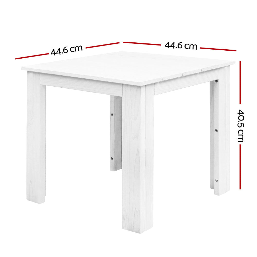 Gardeon White Outdoor Coffee Side Table Wooden Furniture - SuperSaverAU - view 2