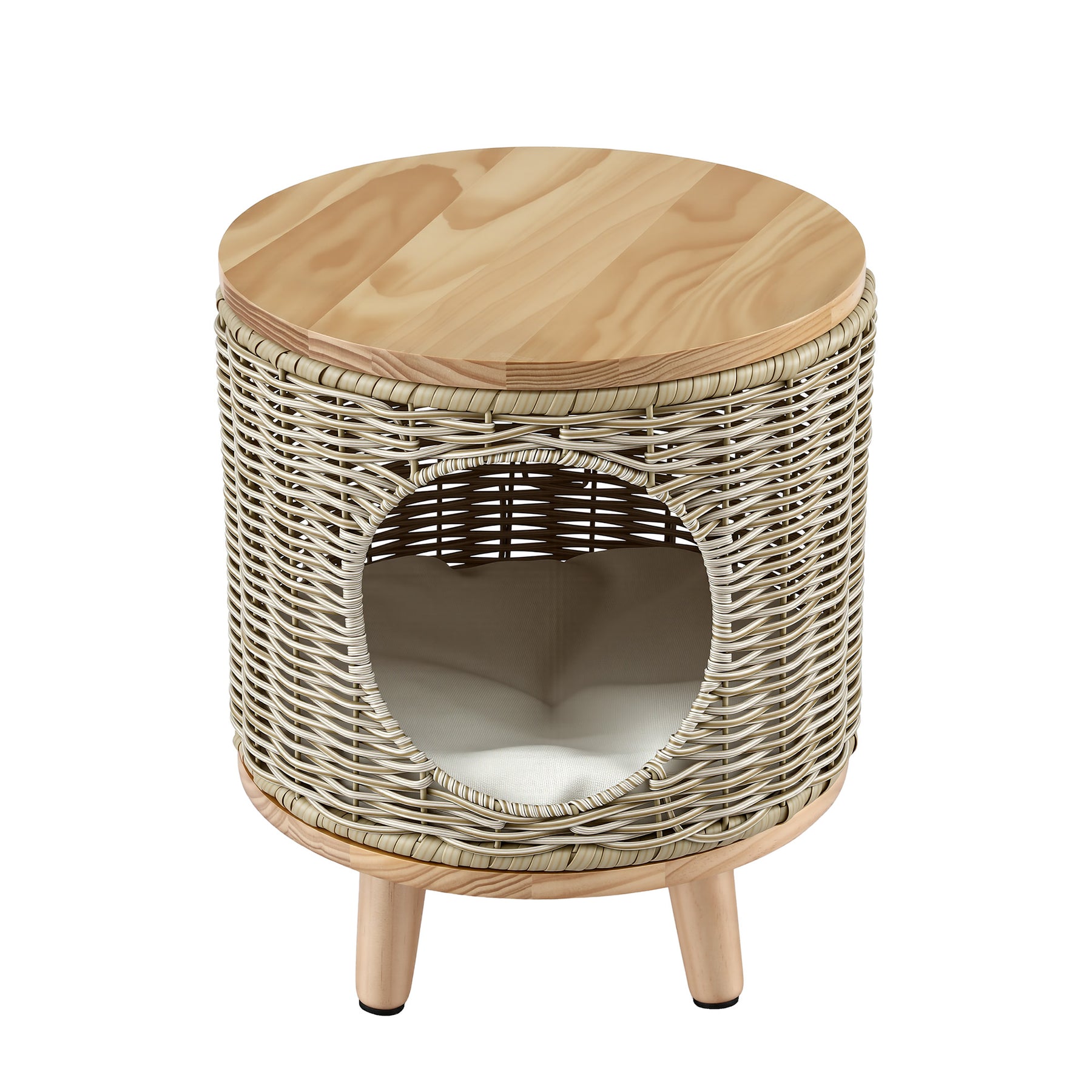Gardeon Coffee Side Table Wicker Steel Desk Pet Bed Storage Outdoor Furniture - SuperSaverAU - view 3
