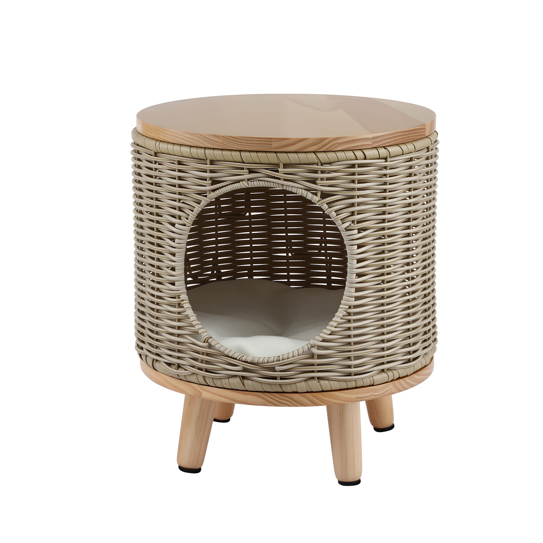 Gardeon Coffee Side Table Wicker Steel Desk Pet Bed Storage Outdoor Furniture - SuperSaverAU - view 7