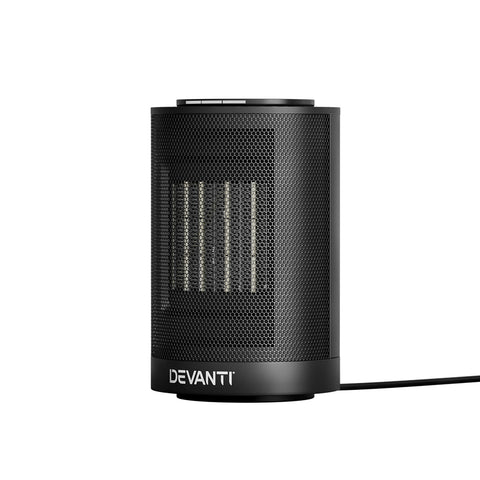 Devanti 1200W Ceramic Fan Heater with Oscillation - Black