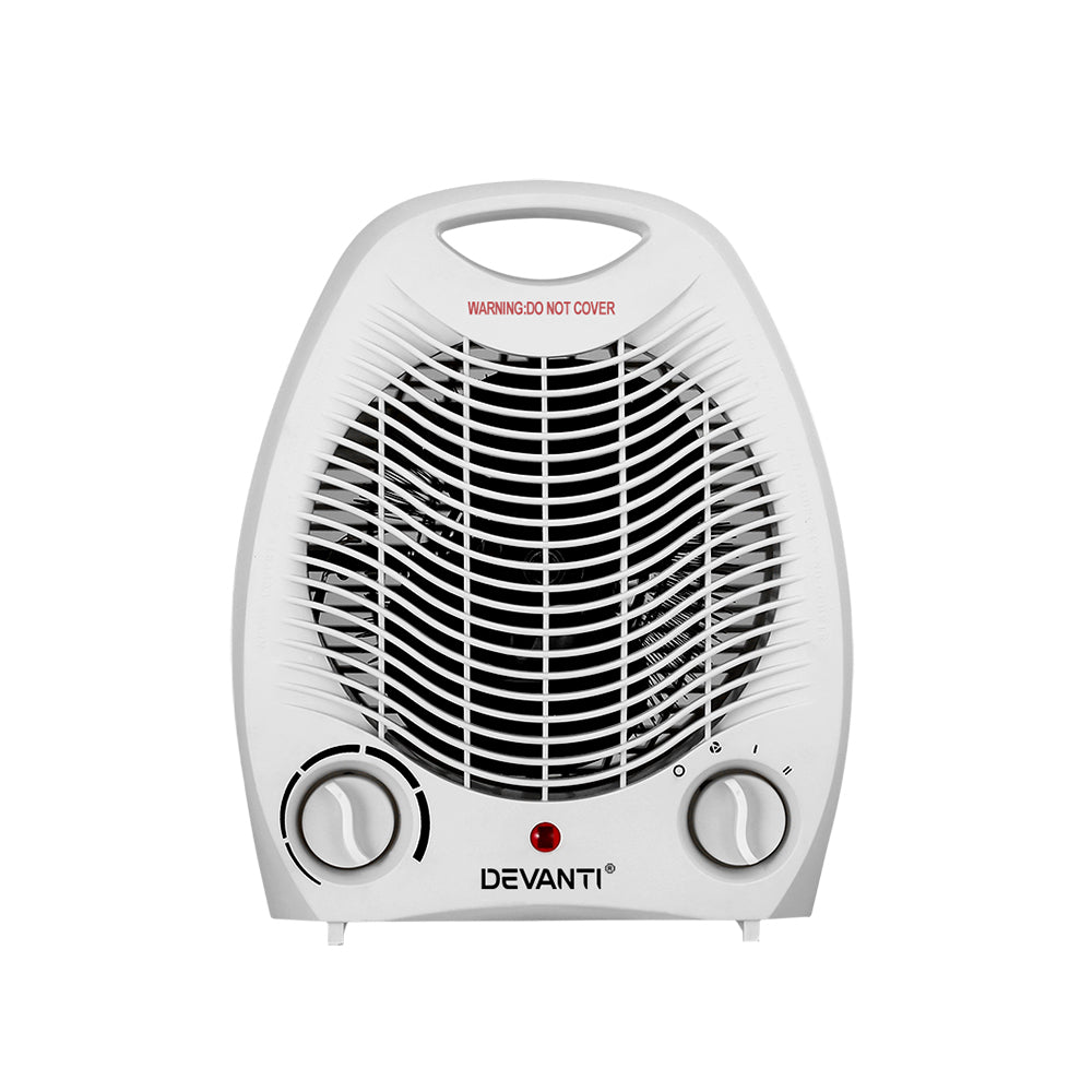 Devanti 2000W Electric Fan Heater - White