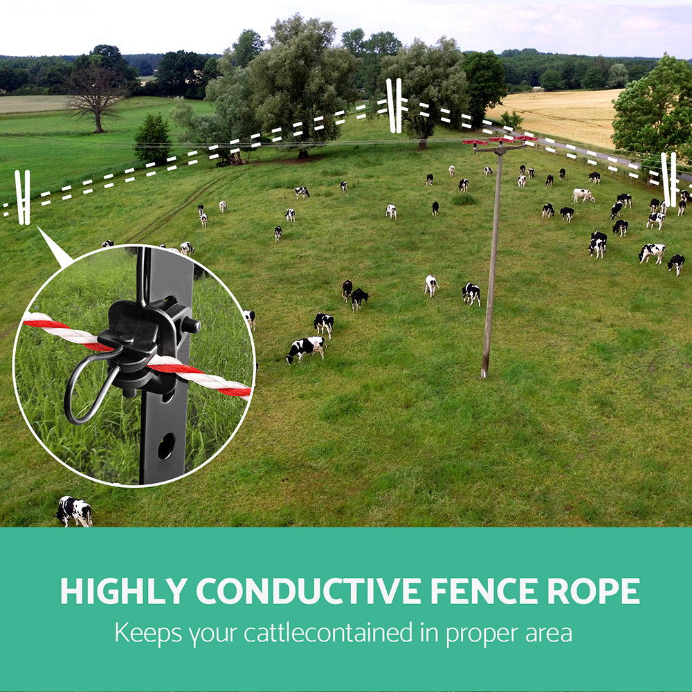 Giantz Electric Fence Poly Rope with Stainless Steel Strands - 500m