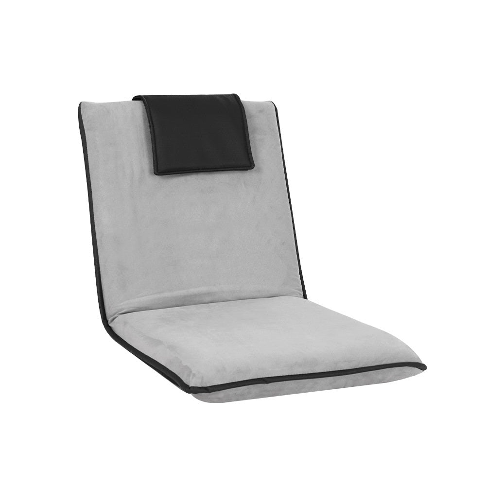 Artiss Grey Floor Lounge Sofa Bed - Adjustable Recliner - SuperSaverAU - view 7