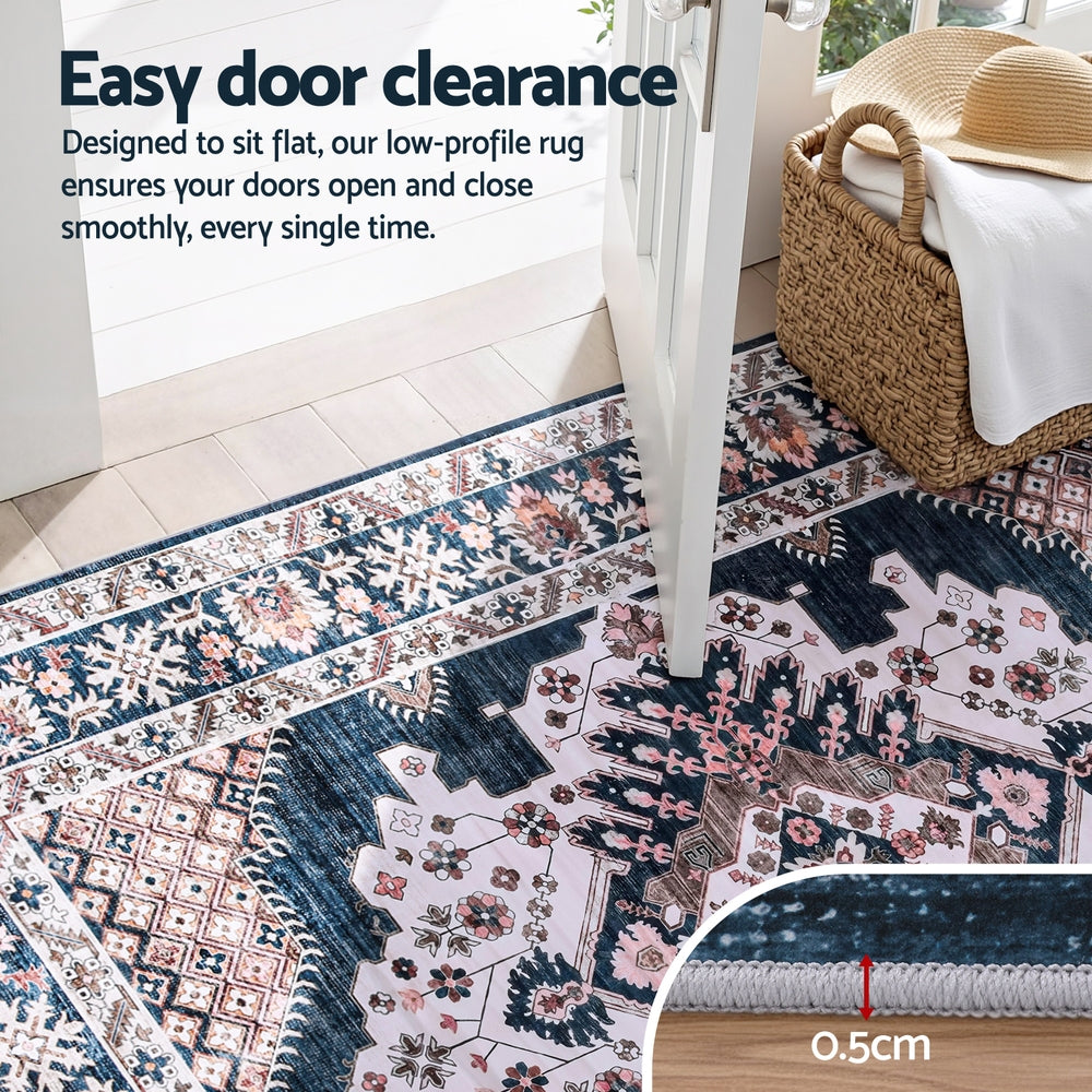 Artiss Washable Persian Floor Rug – Teal & Blush 160 x 230cm
