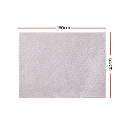 Artiss Azul Floor Rug 120x160cm Jacquard Microfiber Ripple Washable Mat - SuperSaverAU - view 1