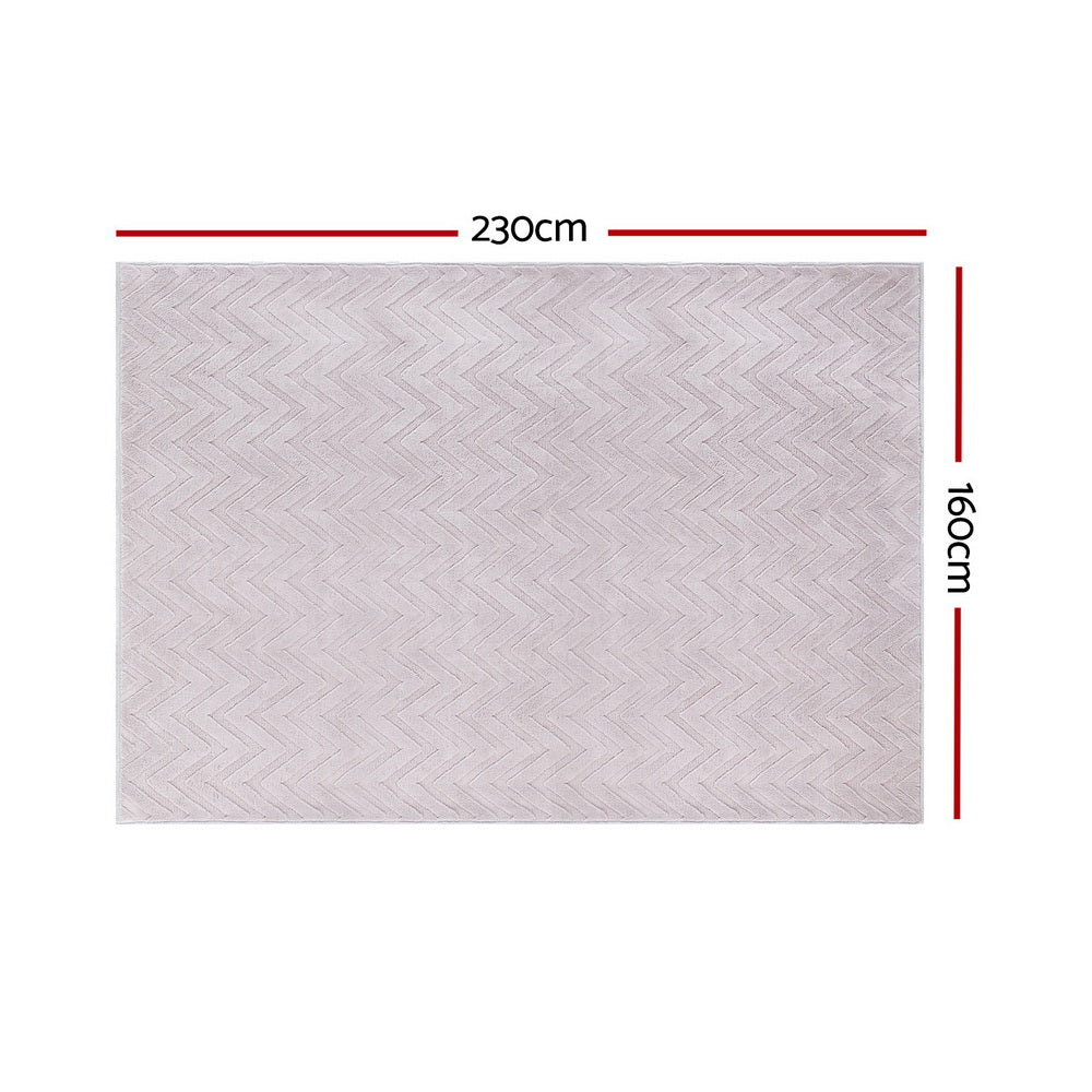 Artiss Azul Floor Rug 160x230cm Jacquard Microfiber Ripple Washable Mat - SuperSaverAU - view 2