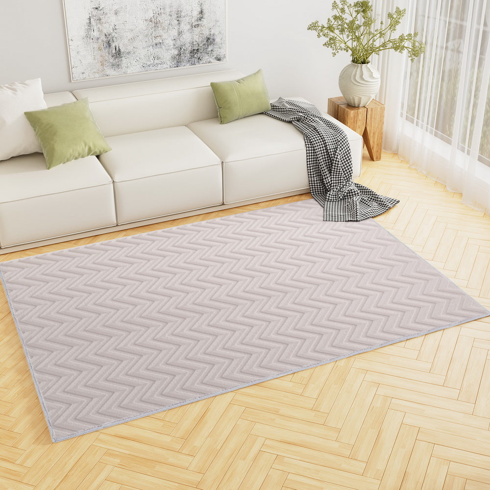 Artiss Azul Floor Rug 160x230cm Jacquard Microfiber Ripple Washable Mat - SuperSaverAU - view 1