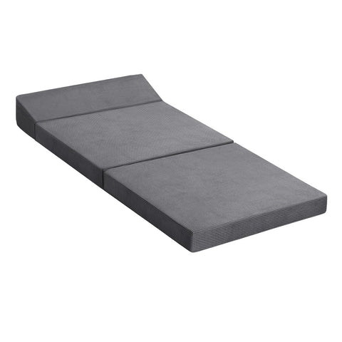 Giselle Bedding Foldable Mattress Trifold Sofa Bed with Pillow - Grey - SuperSaverAU - view 1