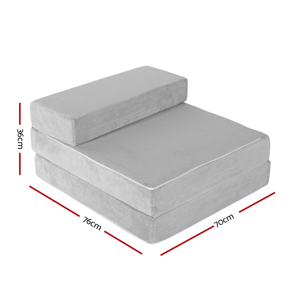 Giselle Bedding Foldable Mattress Folding Foam Bed Mat Light Grey - SuperSaverAU - view 3