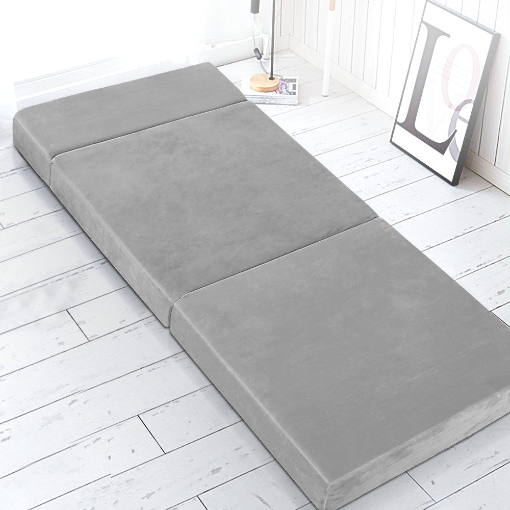 Giselle Bedding Foldable Mattress Folding Foam Bed Mat Light Grey - SuperSaverAU - view 7