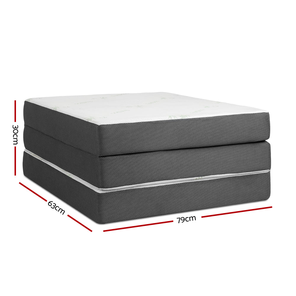 Giselle Bedding Foldable Mattress Folding Foam Single Bamboo - SuperSaverAU - view 3