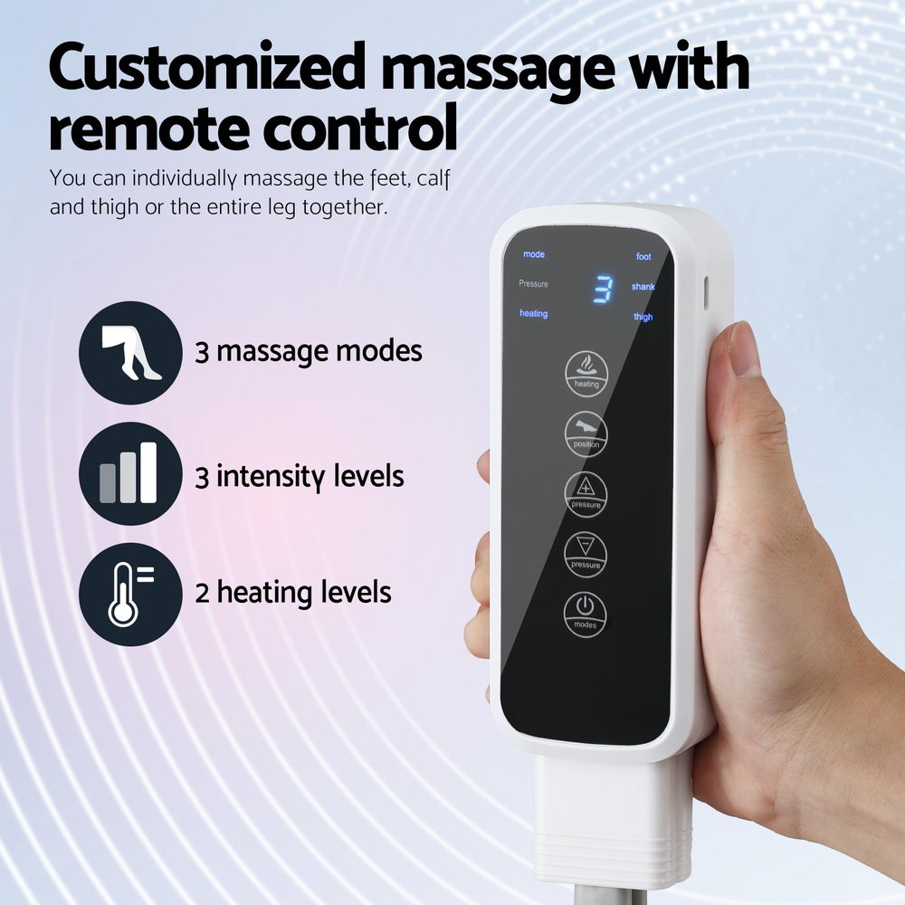 Livemor Grey Air Compression Leg and Foot Massager with Heat and 3 Modes