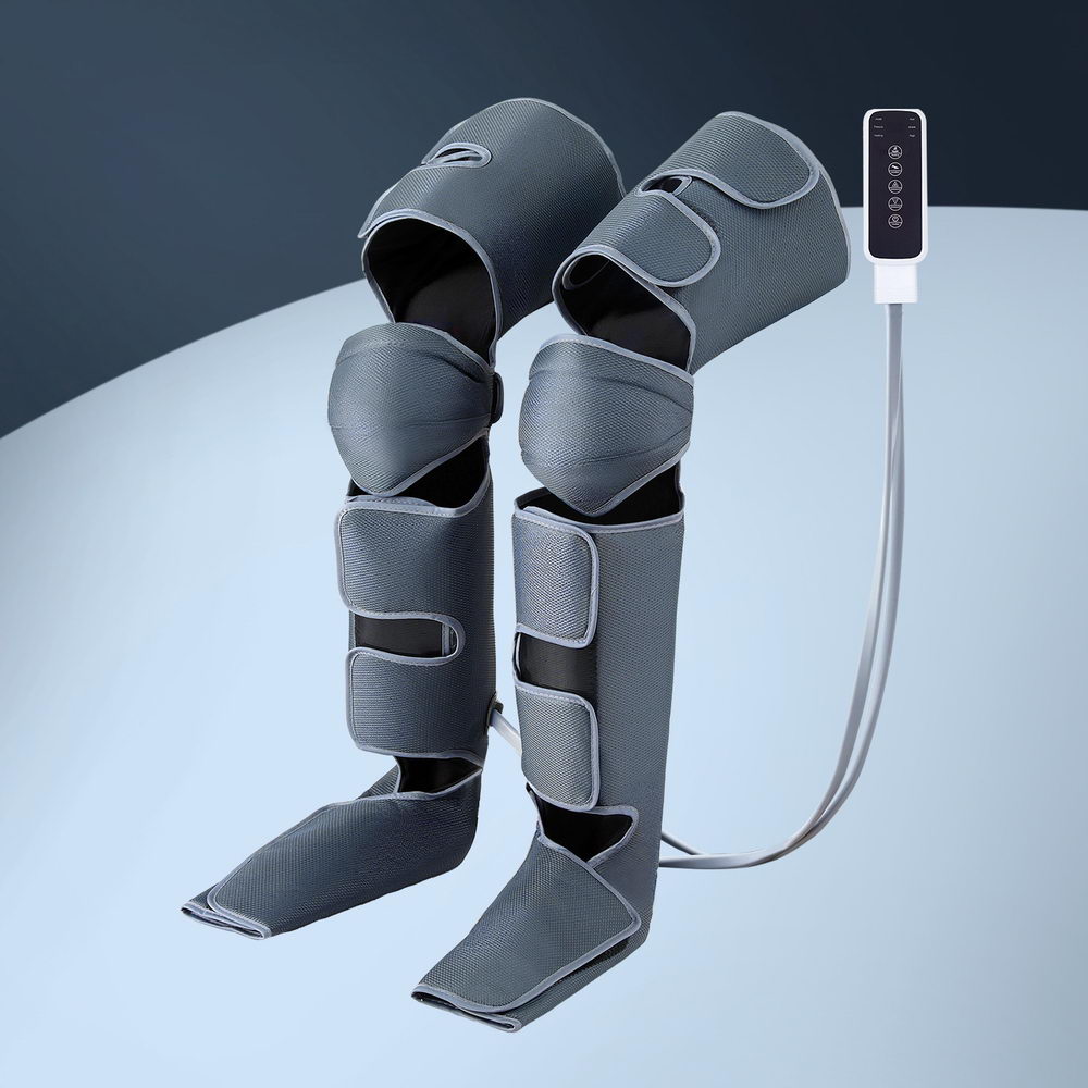 Livemor Grey Air Compression Leg and Foot Massager with Heat and 3 Modes