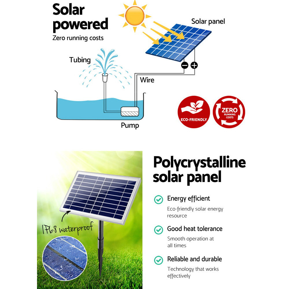 Gardeon Solar Powered Fountain Kit 6.6FT, 800L/H, Easy Setup, Indoor/Outdoor - SuperSaverAU - view 5