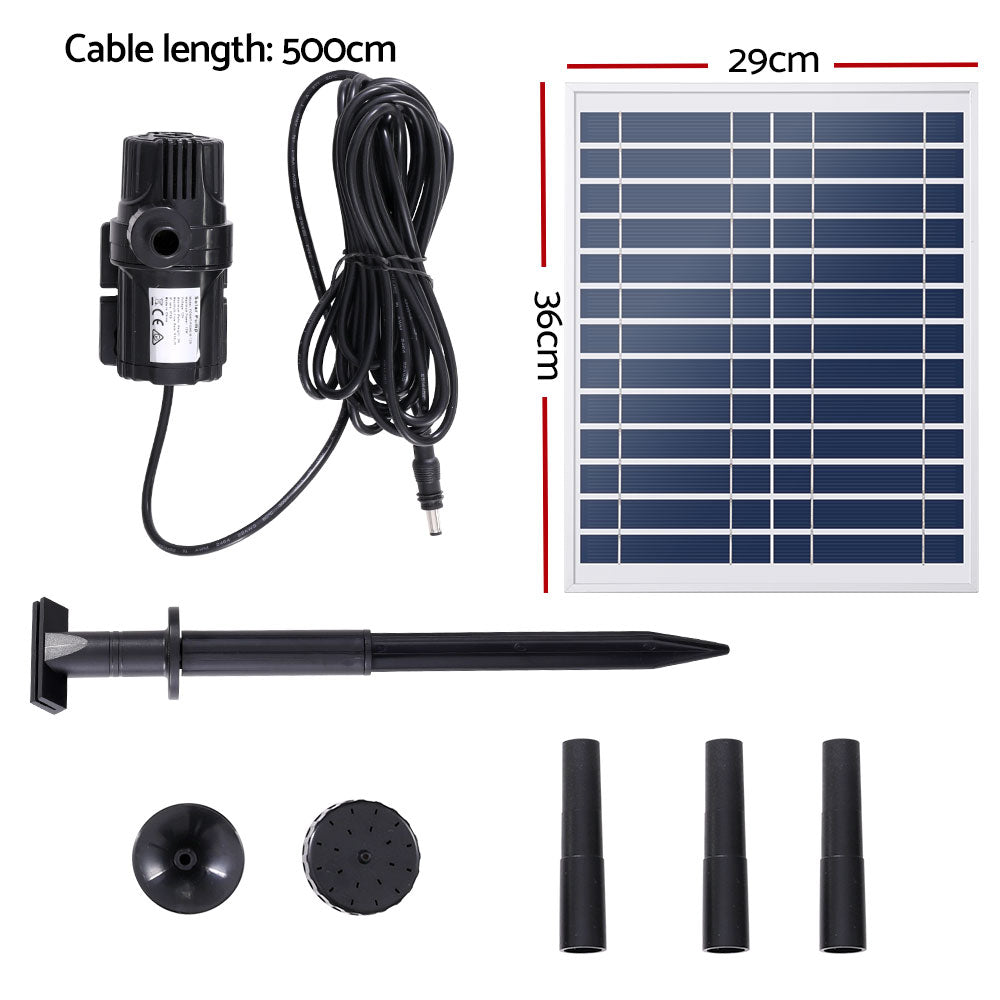 Gardeon Solar Outdoor Fountain Pump 610L/H with Adjustable Height & 2 Nozzles - SuperSaverAU - view 2
