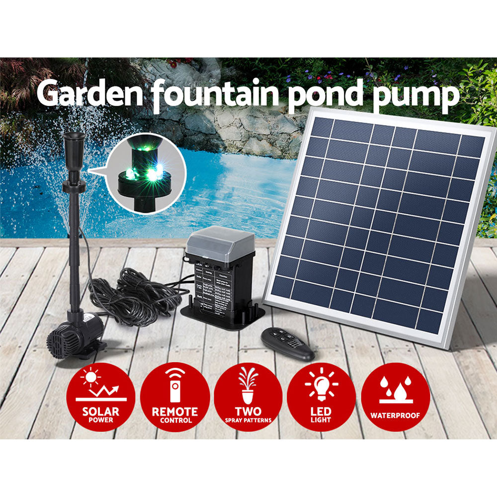 Gardeon Solar Outdoor Fountain Pump 610L/H with LED Lights & Battery Kit 9.8FT - SuperSaverAU - view 4